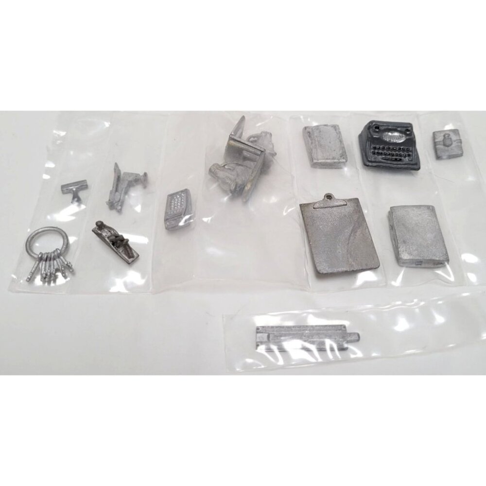 Vintage Lot of 12 Miniature Metal Office Supplies Doll House Accessories